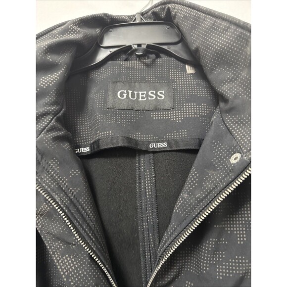 GUESS Women’s Hooded Coat Zip Front Black Pattern Size XL - Picture 2 of 13